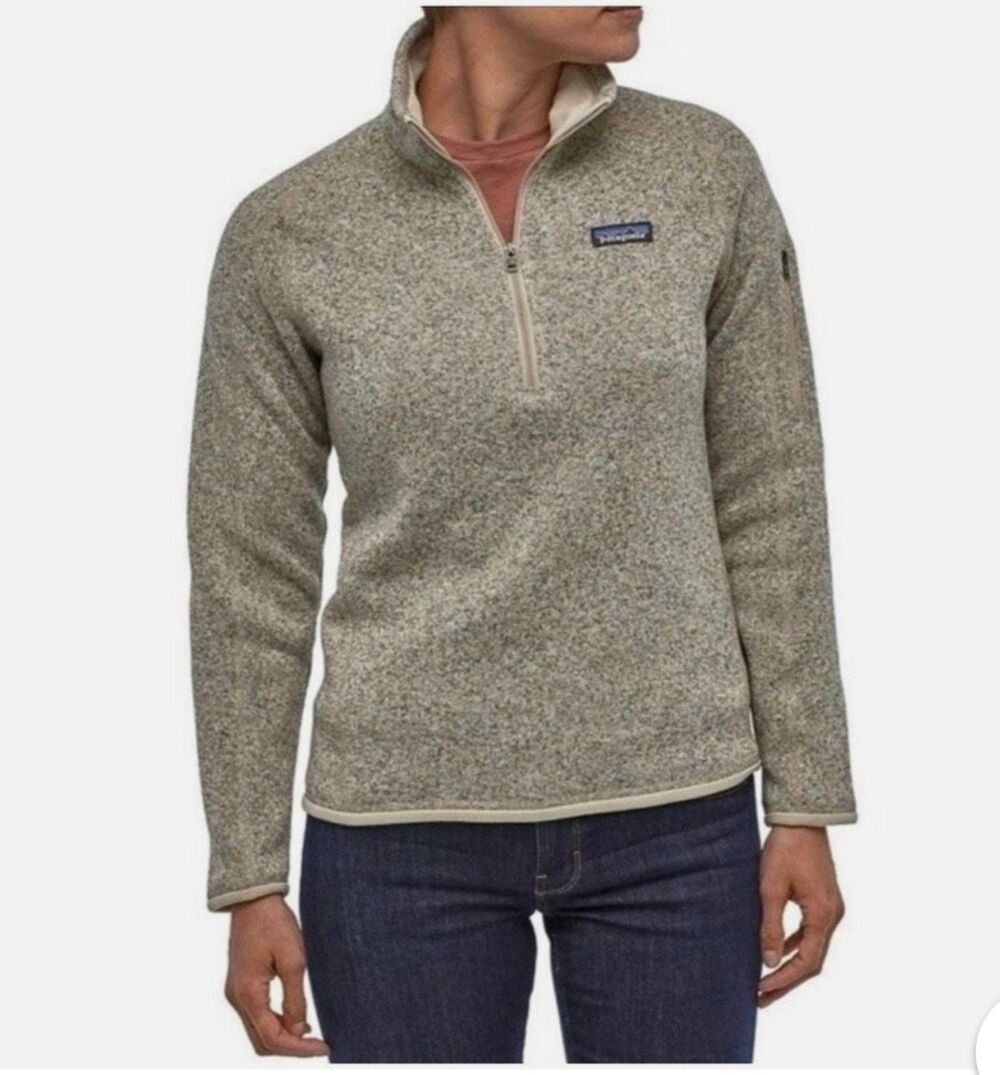 Patagonia Women’s Tan Gray Better Sweater Fleece Beige Sz L EUC